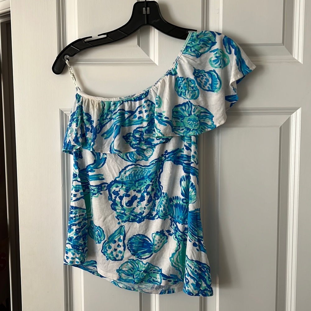 Lilly Pulitzer S One Shoulder Jersey Top